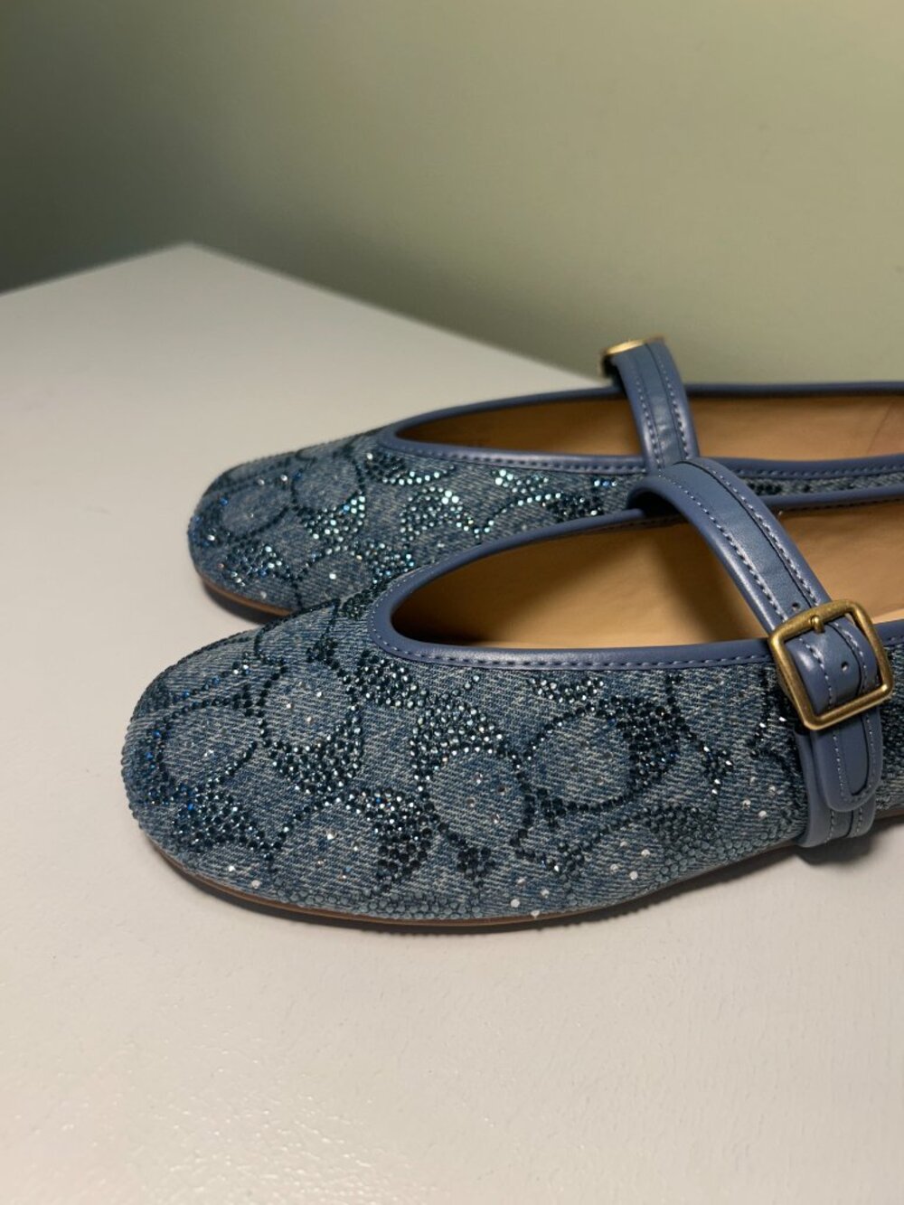 Coach Women's Mary Jane In Crystal Signature Denim - Picture 3 of 16